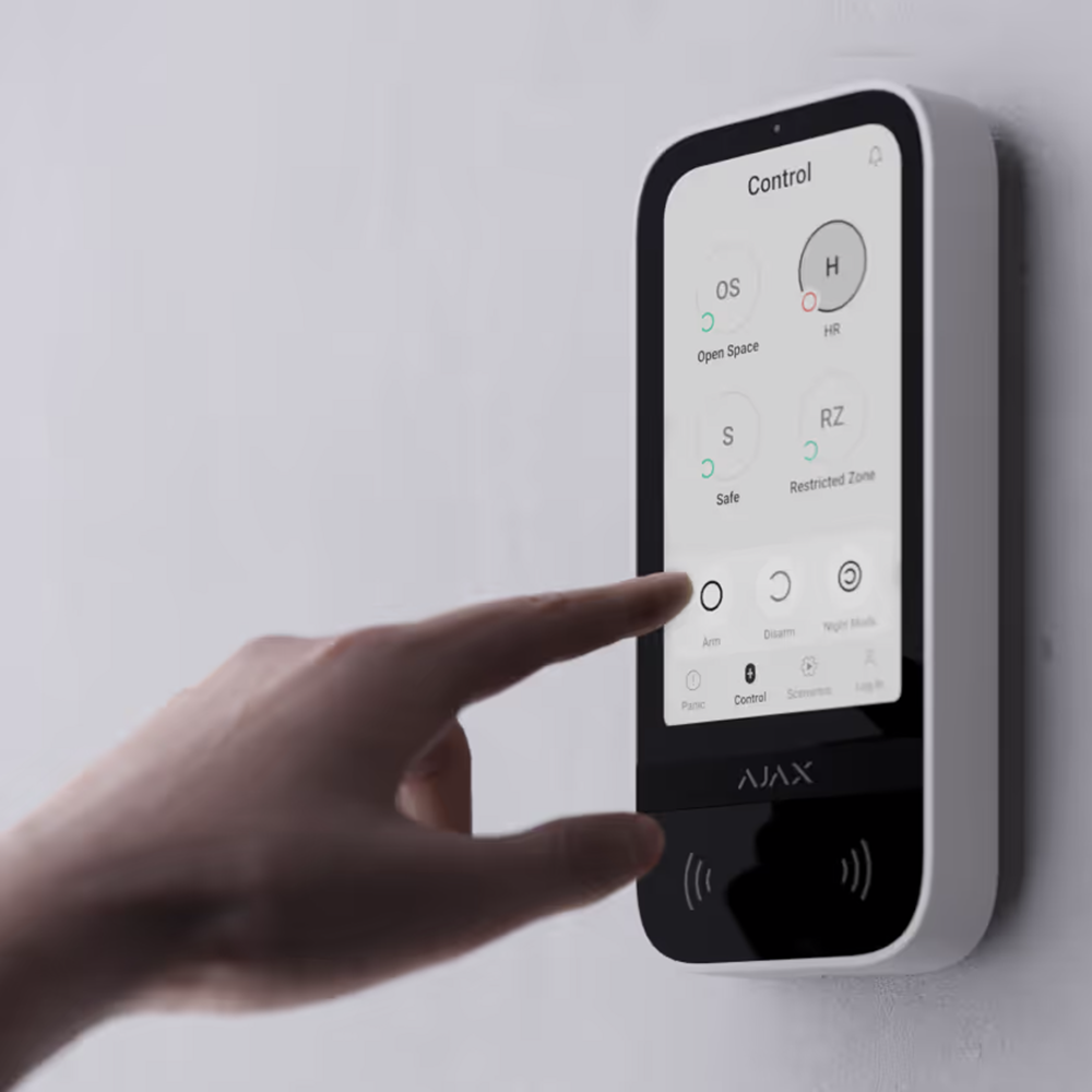 AJAX Keypad TouchScreen WH brezžična tipkovnica za alarmne sisteme Ajax, dodatki za brezžične alarme.