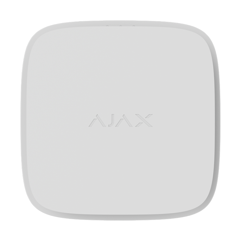 Ajax FireProtect 2 RB detektor za brezžične alarme, zaznava toploto in CO, znamka Ajax, bel model.