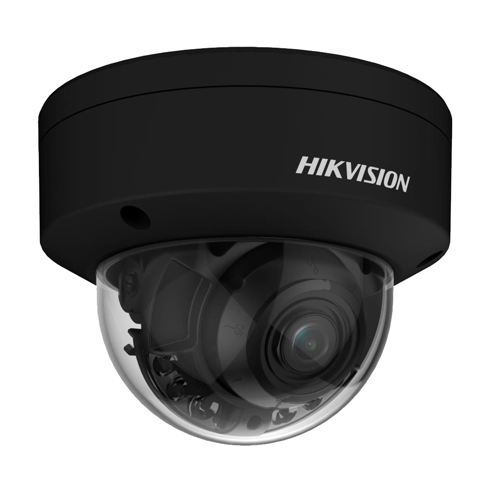 Črna dome kamera Hikvision DS-2CD2787G2HT-LIZS 2,8-12mm za videonadzor.