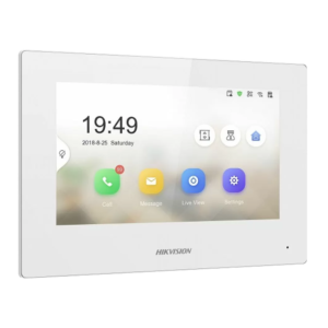 Hikvision DS-KH6320-WTE1 W IP videofon za notranjo uporabo, eleganten dizajn, visoka kakovost slike.