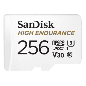 Sandisk Micro SD 256GB High Endurance kartica za zanesljivo shranjevanje podatkov, idealna za IT opremo.