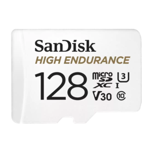 MicroSD 128GB SanDisk HIGH ENDURANCE kartica za varno shranjevanje podatkov, idealna za IT opremo.