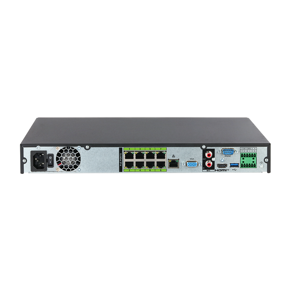 Dahua NVR5208-8P-EI2 digitalni snemalnik za videonadzor, zmogljiv in zanesljiv varnostni sistem.