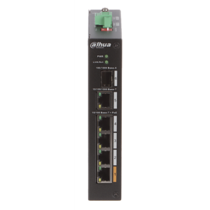 Dahua stikalo PFS3106-4ET-60-V2 za IT opremo, idealno za mrežne povezave in upravljanje podatkov.