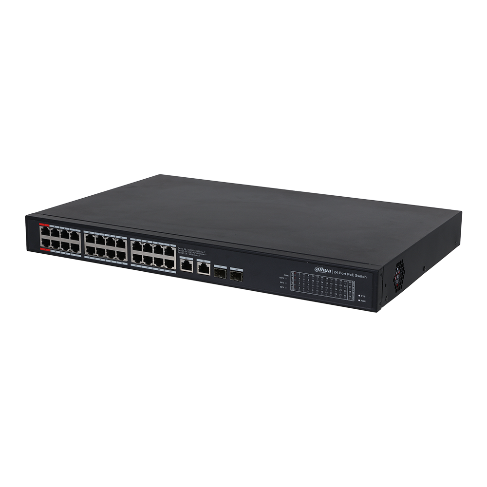 Dahua stikalo PFS3228-24GT-360, IT oprema, 24-portno gigabitno omrežno stikalo za učinkovito povezovanje.